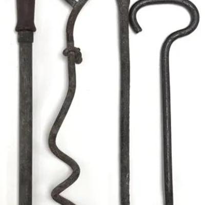 Vintage Tool Set; Rake, Crowbar, and Stake 