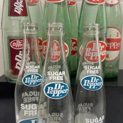 Vintage "Dr. Pepper" Bottles Classic and Sugar-Free Glass