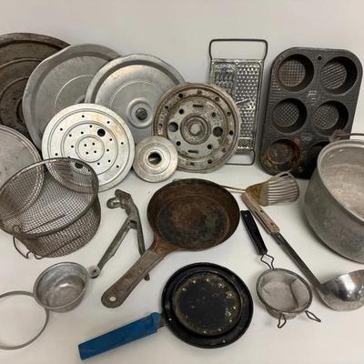 Vintage Metal Clamp Tongs, Lids and More