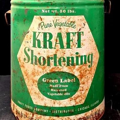 Vintage "Kraft" Pure Vegetable Shortening Tin
