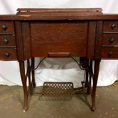 Antique “Elgin” Treadle Sewing Machine Table