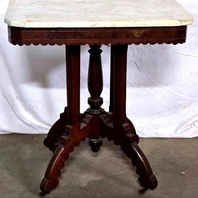 Eastlake Marble-Top Parlor Table