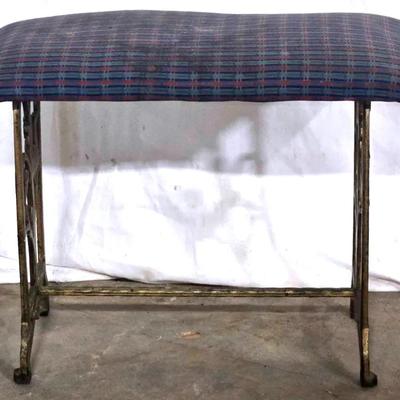 Antique Upholstered Metal Foot Stool