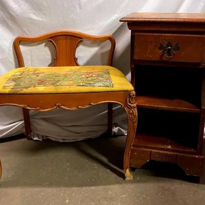 Vintage Side Table and Seat
