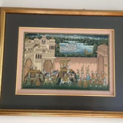 Sale Photo Thumbnail #129: Indian miniature painting depicting a royal procession