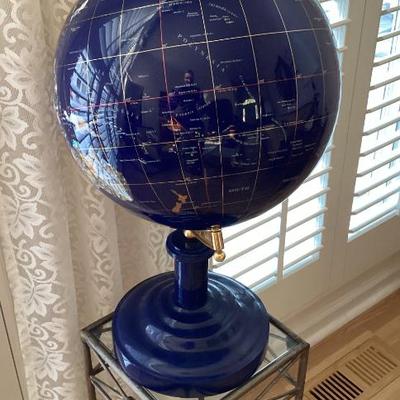 Sale Photo Thumbnail #178: Vintage blue lapis world globe
