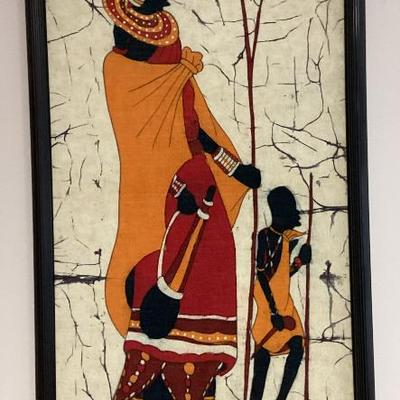 Sale Photo Thumbnail #87: African batik fabric tribal figures