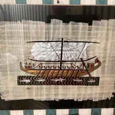 Sale Photo Thumbnail #108: Egyptian papyrus nile river scene