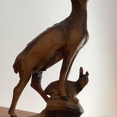 Sale Photo Thumbnail #63: Hand carved black forest gazelle figurine