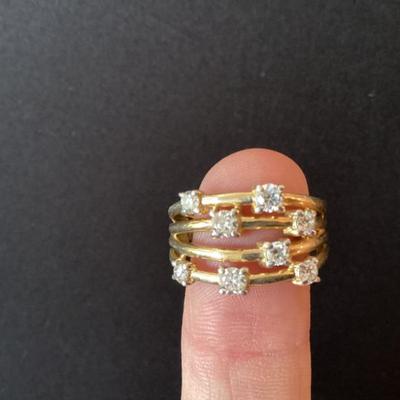 Sale Photo Thumbnail #43: Sterling silver ring with real diamonds front