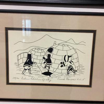 Sale Photo Thumbnail #59: Eskimos building igloo by henry napartuk