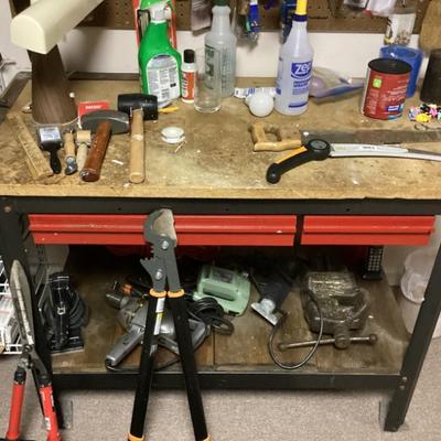 Sale Photo Thumbnail #197: Work bench loppers hammers, mallots