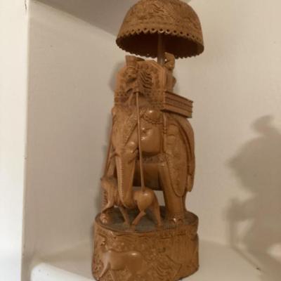 Sale Photo Thumbnail #62: Hand carved ambabarl elephant statue