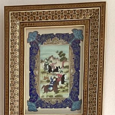 Sale Photo Thumbnail #80: Persian miniature painting of a polo match