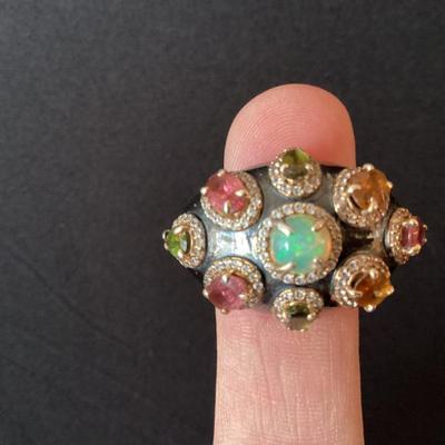 Sale Photo Thumbnail #41: Sterling silver real diamonds front