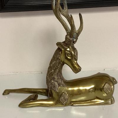 Sale Photo Thumbnail #161: Mid century modern brass reclining deer