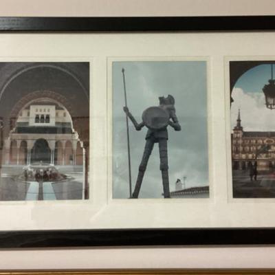 Sale Photo Thumbnail #60: Framed print featuring iconic scenes from seville spain