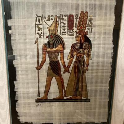 Sale Photo Thumbnail #107: Egyptian papyrus god horus leading nefertari into afterlife