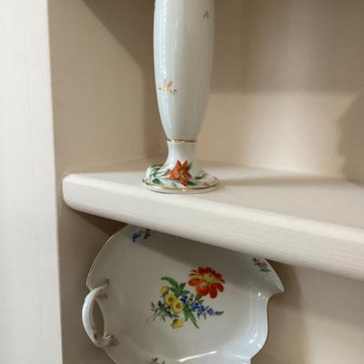 Sale Photo Thumbnail #181: Vintage bud vase and plate with floral pattern