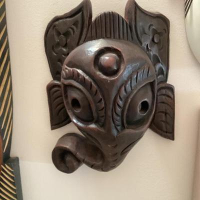 Sale Photo Thumbnail #97: Hand carved wooden garuda mask