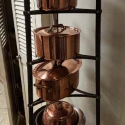 Copper pots, skillets, Dutch ovens