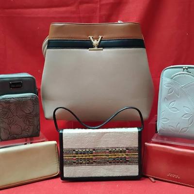 Mixed Estate Lot of 6: Designer & Artisan Handbags, Wallets, & Crossbody Bags
