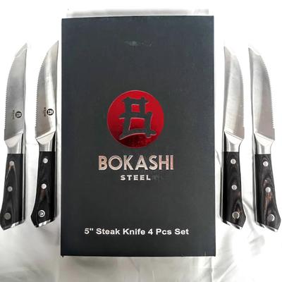 4pc. Bokashi Steel 5" Steak Knife Set, Presentation Case
