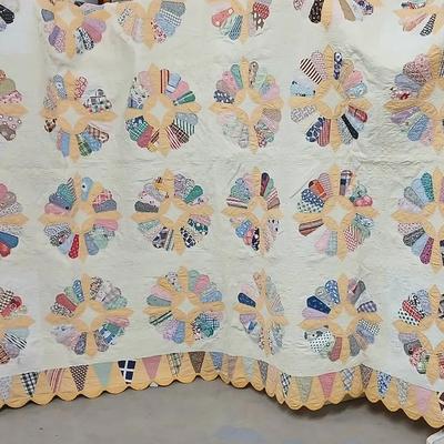 Two Vintage Quilts Dresden Queen & Twin