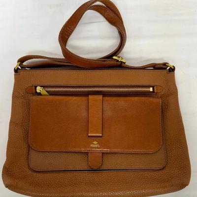 Like New Leather Fossil Kinley Fold Over Crossbody Purse