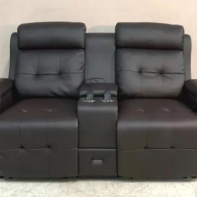 Faux Leather Double Recliner Loveseat 