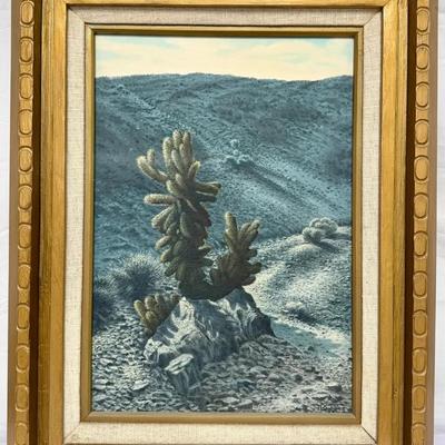 Original 1970s Desert Painting by Milton Brummett