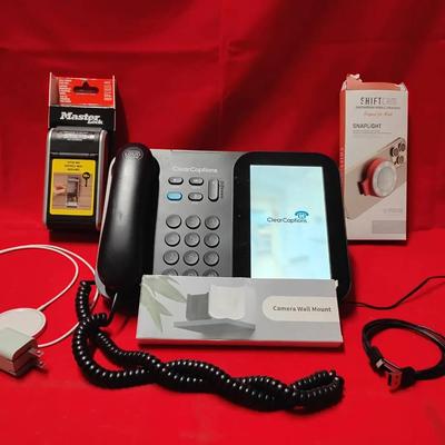 Mixed Electronics & Home Lot - ClearCaptions Phone, Master Lock Box, ShiftCam Light