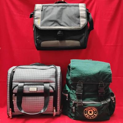 Mixed Luggage Lot: Targus Messenger, Nicole Miller Tote, Kipling Backpack And Samsonite Laptop Case 