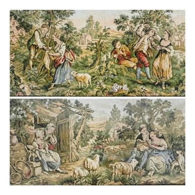 French Aubusson Style Pastoral Tapestries