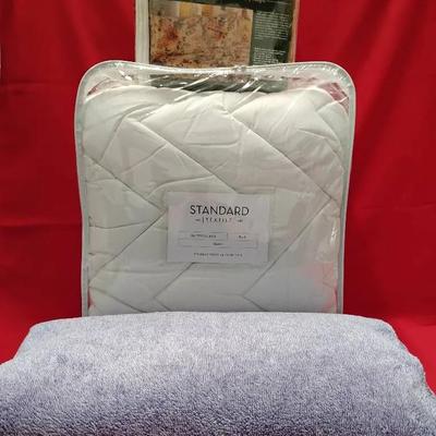 Lot of 3 Bedding Essentials - Queen Mattress Pad, Flannel Sheets & Plush Throw