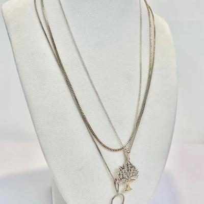 Sterling Silver Pendant Necklaces (11.1g)