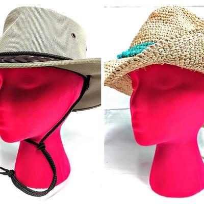 Barmah Canvas Drover (Medium) & Wallaroo Hat Company “Tahiti Cowboy” Straw Hat