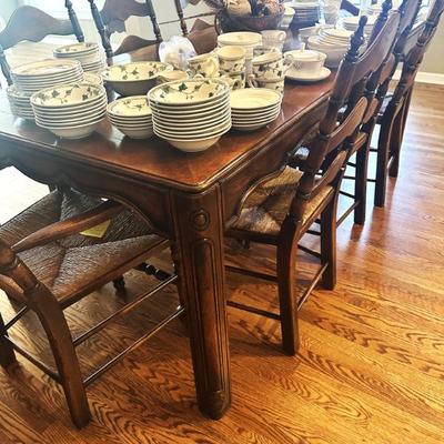 Sale Photo Thumbnail #132: Dining table with 6 chairs and 2 captain chairs