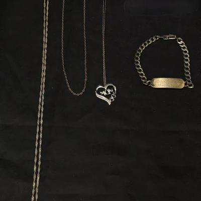 429: .925 Sterling Silver Jewelry Lot – Necklaces & Bracelet – 0.81 ozt Total Weight