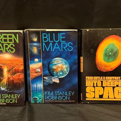 437: Classic Science Fiction Hardcover Lot (5) — Red/Green/Blue Mars Trilogy + Hoyle Novels
