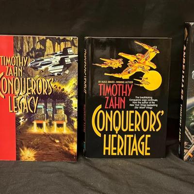436: Timothy Zahn Sci-Fi Hardcover Lot (4) — Conquerors Trilogy + Angelmass