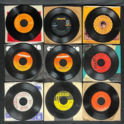 331: Lot of 9 Vintage 45 RPM Vinyl Records – Pop, Soul & Rock (1960s–1970s)