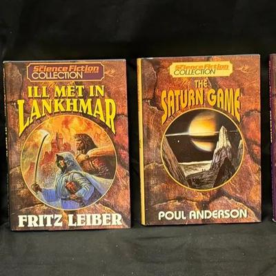 435: Vintage Science Fiction Collection Hardcover Books (6) — Varley, Zelazny, Leiber, Anderson, Rob