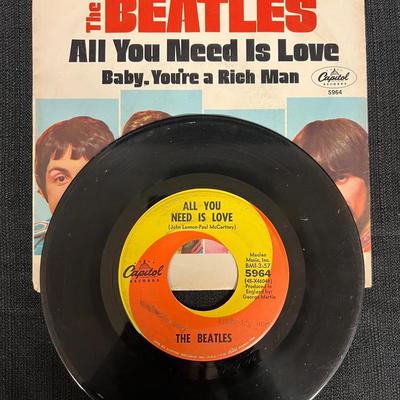 337: The Beatles – “All You Need Is Love” / “Baby, You’re a Rich Man” 45 RPM Vinyl Single (Capitol R