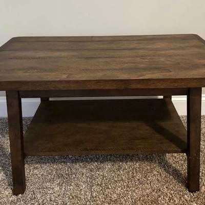 Coffee Table With Rustic Brown Finish