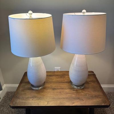 Pair Of Ribbed Table Lamps