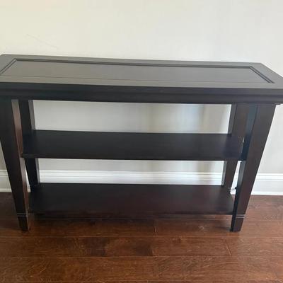Wooden Console Entry Table With Shelves