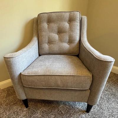 Button Tufted Gray Accent Chair