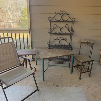 Patio Mix Chair, Tables, Plant Stand
