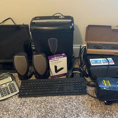 Office Lot, Monitor, Shredder, Keyboard, Speakers, Printer, And More
